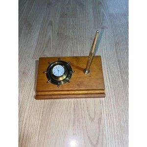 Vintage Ship Desk Clock / Pen Display